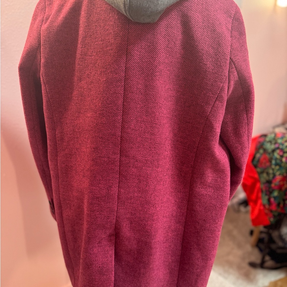 Avec Les Filles Women's Pink Coat with Gray Hoodie - Picture 5 of 9